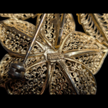 Birks Vermeil Filigree Flower and Leaves Brooch