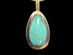 Vintage Caroline Tawangyaouma Sterling Silver and Turquoise Hopi Pendant Necklace