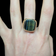 10K Yellow Gold Hawk's Eye / Blue Tiger's Eye Mens Ring Size 9 3/4