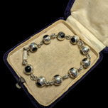 Mexico Sterling Silver & Resin Link Chain Bracelet