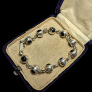 Mexico Sterling Silver & Resin Link Chain Bracelet