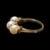 10K Yellow Gold Triple Pearl Ring Size 6