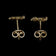 10K Yellow Gold Brushed / Etched Cat Head Stud Earrings