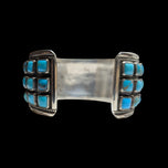 Verdy Jake Native American Navajo Natural Turquoise Mosaic Sterling Silver Cuff