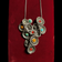 Mid Century Modernist Pendant Necklace with Stones - Pewter