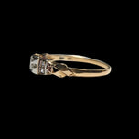 18K Yellow Gold Art Deco Diamond Engagement Ring Size 8