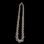 Sterling Silver Graduating Hollow Rope Chain Link Twist Oversized Statement Necklace
