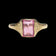 Antique 14K Yellow Gold Baguette Cut Synthetic Pink Sapphire Ring Size 5 1/4