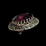 Vintage Sterling Silver & Purple Glass Celtic Kilt Pin / Brooch / Pendant