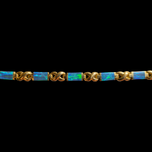 14K Yellow Gold Gilson Opal Inlay Bracelet From Greece 6mm