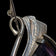 Sterling Silver Art Nouveau Style Artist Pat Cheney Earrings with John Ditchfield Glass