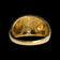 14K Brushed Yellow Gold & Diamond Heart Dome Ring Size 7