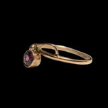 Antique 9CT Yellow Gold Oval Cut Almandine Garnet Minimalist Statement Ring Size 5.5