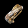14K Yellow and White Gold Omega Back Twist Earrings with Diamonds