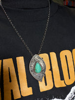Sterling Silver & Chrysoprase Necklace Leaf Design