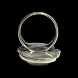 Mexico Sterling Silver Turquoise Cabochon Star & Swirl Shadowbox Ring Size 5.5