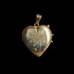 18K Yellow Gold Heart Locket Pendant Vintage Italy Venice