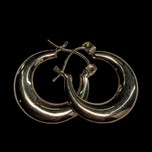 14K Yellow Gold Hoops Earrings Hollow Puffy