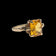 10K Yellow Gold Emerald Cut Synthetic Yellow Sapphire Ring Size 4 3/4