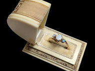 14K Yellow Gold Triple Opal Ring Size 5 3/4