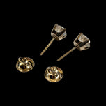 14K Yellow Gold Diamond Solitaire Stud Earrings 1.54 CT Total Weight Screw Backs