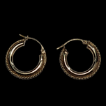 10K Yellow Gold Hoops Twisted Wire Earrings