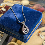 10K White Gold and Floating Diamond Pendant Necklace