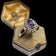 10K Yellow Gold Amethyst & Diamond Double Halo Ring Size 12