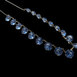Sterling Silver & Blue Spinel Stone Art Deco Rivière Necklace / Collet