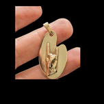 10K Yellow Gold Rock On / Sign of the Horns Hand Pendant Charm