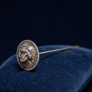 Sterling Silver US 1908 Quarter Lady Liberty Hat Pin - Repousse Pop out 3-D