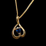 14K Yellow Gold Sapphire Necklace 18"