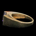 14K Yellow Gold Amethyst Solitaire Ring Size 7