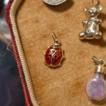 18K Italian Yellow Gold Enamelled Ladybug Charm