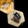10K White Gold, Diamond & Onyx Art Deco Ring Size 6 3/4