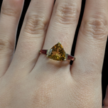 10K Yellow Gold Citrine and Garnet Ring Size 6.5