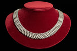 Mexico Sterling Silver Heavy Weave / Mesh Chain Statement Collar Necklace