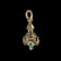 10K Yellow Gold Antique Etruscan Style & Green Quartz Doublet Orb / Sphere / Pendant / Charm / Fob