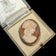 .800 Silver Right Facing Female Cameo Shell Brooch with Bail Loop Artist Signed