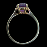 10K Yellow Gold Vintage Amethyst Solitaire Ring
