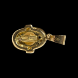 18K Yellow Brushed Gold Pendant with Pearl