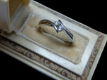 10K Yellow & White Gold Channel Set Double Diamond Bypass Ring Size 5