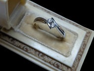 10K Yellow & White Gold Channel Set Double Diamond Bypass Ring Size 5