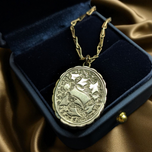 Antique Gold Filled Victorian Double Sided Locket With Cross
