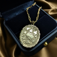 Antique Gold Filled Victorian Double Sided Locket With Cross