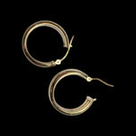 14K Yellow Gold Double Hoop Earrings