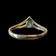 14K Yellow Gold & Pear Shaped Emerald Chevron Ring Size 6