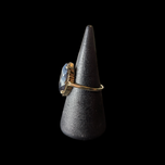 10K Yellow Gold & Marquise Cut Hematite / Black Alaskan Diamond Ring Size 4 1/2