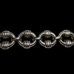 Sterling Silver Ribbed Hollow Link Oversized Bracelet