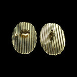 14K Yellow Gold Hollow Shell / Ribbed Stud Earrings